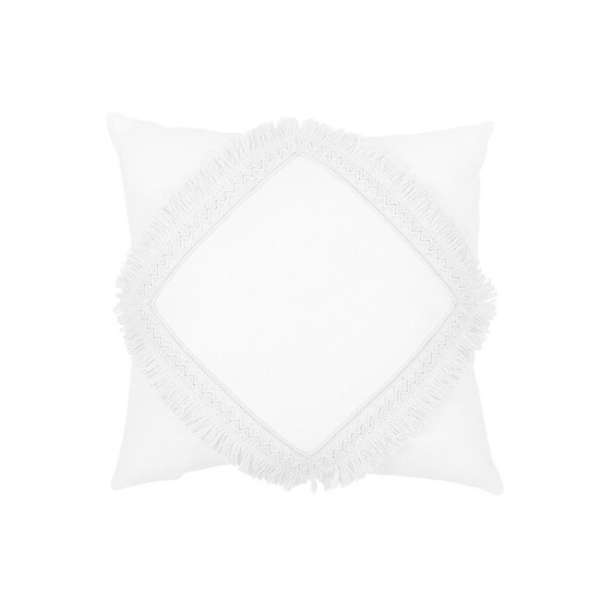Boho dekoratív párna csipkével - Fehér