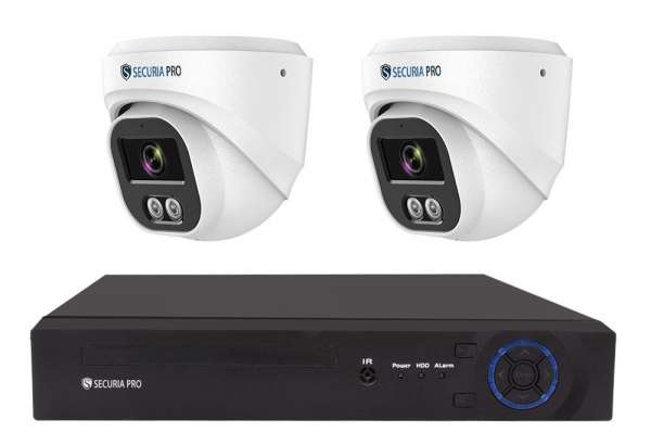 Securia Pro IP kamerarendszer NVR2CHV4S-W DOME smart, fehér Felvétel: merevlemez nélkül