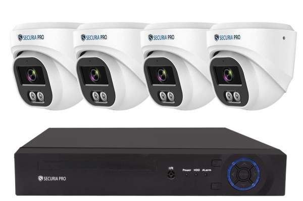 Securia Pro kamerarendszer NVR4CHV4S-W DOME smart, fehér Felvétel: 3 TB merevlemez