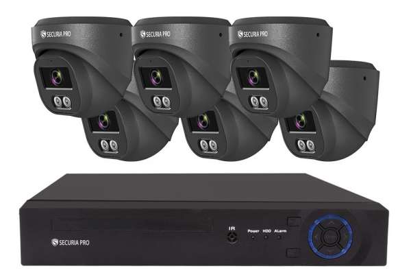 Securia Pro kamerarendszer NVR6CHV4S-B DOME smart, fekete Felvétel: 6 TB merevlemez