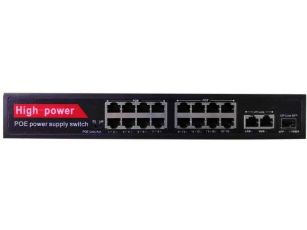 Securia Pro PoE Switch 16 port +2 port 1000 Mbit High power - N3162P