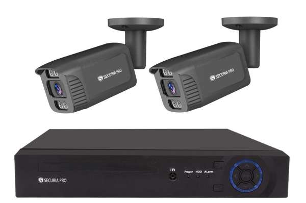 Securia Pro IP kamerarendszer NVR2CHV8S-B smart SONY, fekete Felvétel: merevlemez nélkül