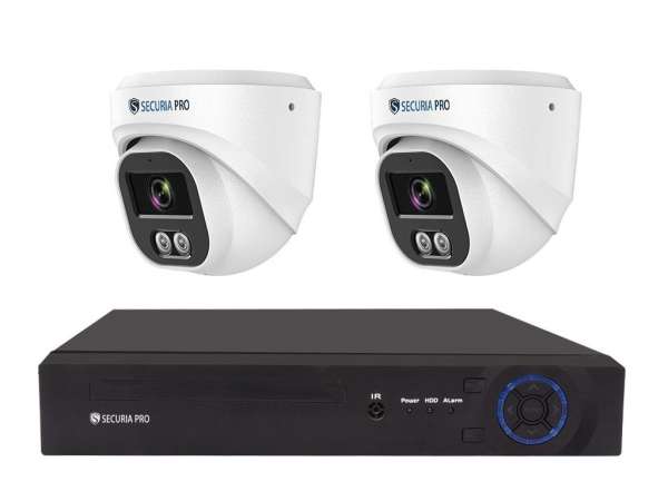 Securia Pro IP kamerarendszer NVR2CHV8S-W DOME smart SONY, fehér Felvétel: merevlemez nélkül