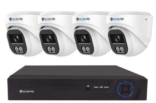 Securia Pro IP kamerarendszer NVR4CHV8S-W DOME smart SONY, fehér Felvétel: 8 TB merevlemez