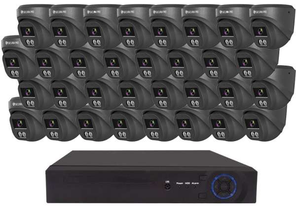 Securia Pro IP kamerarendszer NVR32CHV4S-B DOME smart, fekete Felvétel: merevlemez nélkül