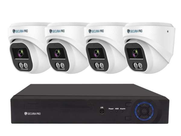 Securia Pro IP 4 kamerarendszer 6MPx, NVR4CHV6S-W DOME fehér, fém