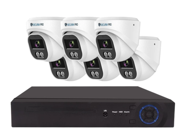 Securia Pro IP 6 kamerarendszer 6MPx NVR6CHV6S-W DOME smart, fehér, fém