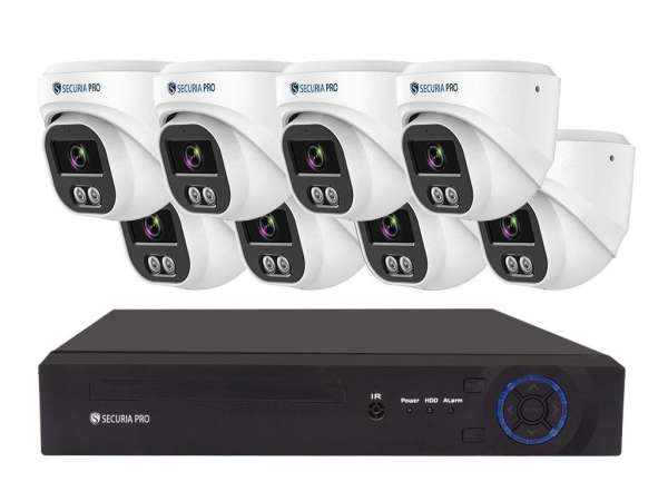 Securia Pro IP 8 kamerarendszer 6MPx NVR8CHV6S-W DOME smart, fehér, fém