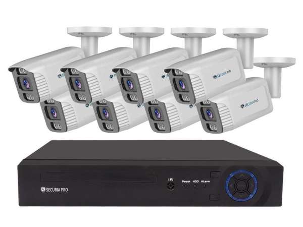 Securia Pro IP 8 kamerarendszer 6MPx NVR8CHV6S-W smart, fehér, fém