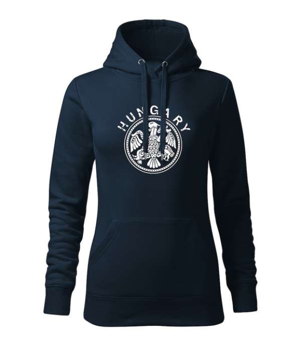 DRAGOWA kapucnis női pulóver hungary, sötétkék 320g / m2