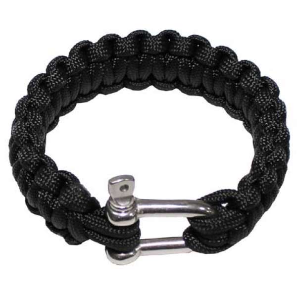 MFH paracord karkötő vas csattal, szélesség 2,3cm minta fekete