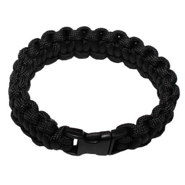 MFH fekete paracord karkötő csattal, szélesség 1,9cm