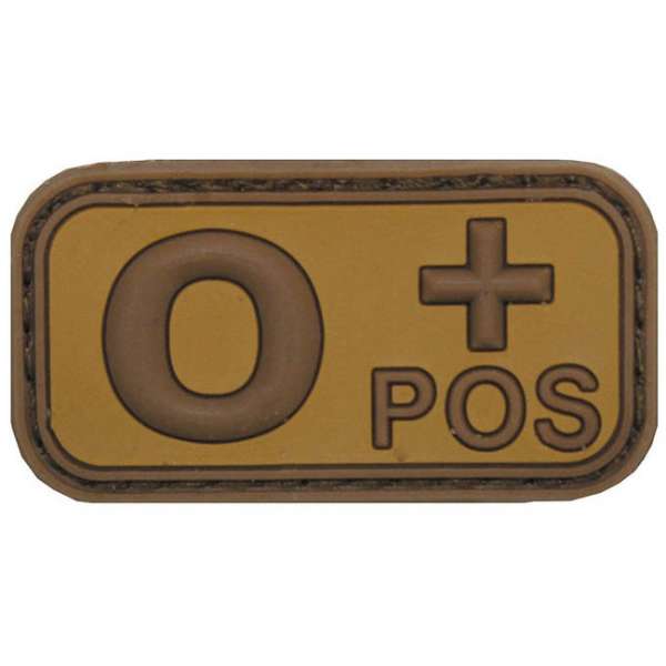 MFH vércsoport tapasz 3D, 0 pozitív khaki 5x2,5cm