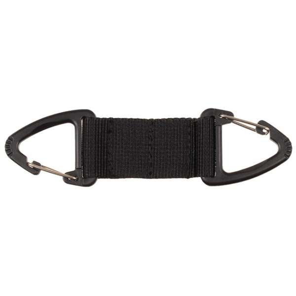 MFH kétoldalas karabiner biztosítékkal, fekete