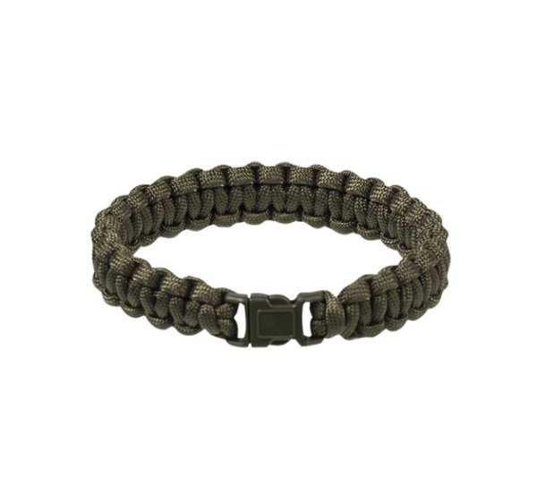Mil-tec Survival Paracord karkötő 15 mm, olivazöld