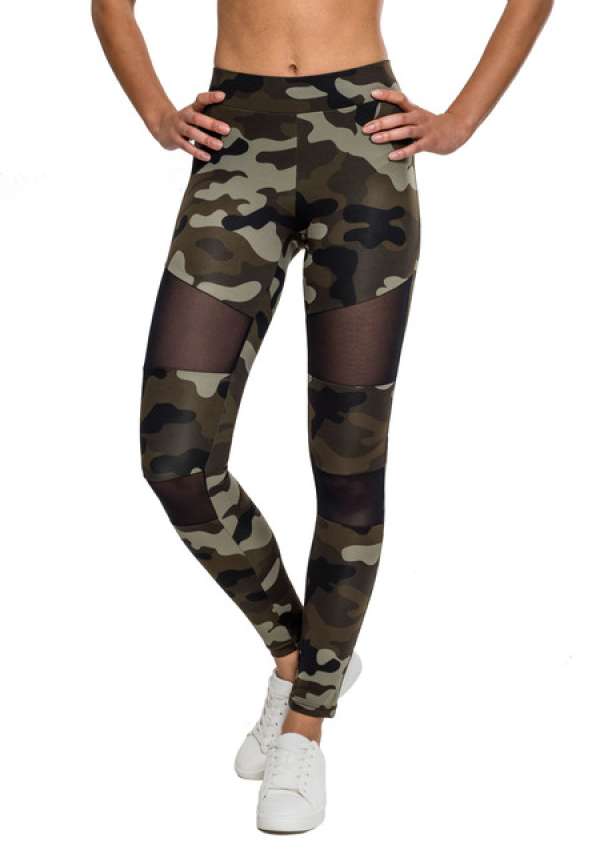 Urban Classics női Tech Mesh leggings, woodcamo