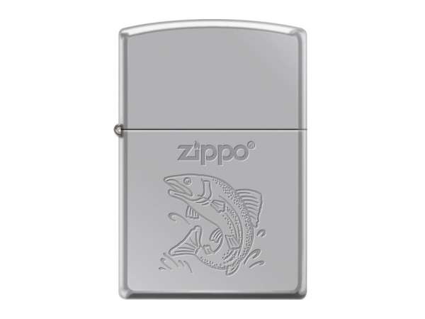 Zippo benzines öngyújtó Fish motívummal, króm