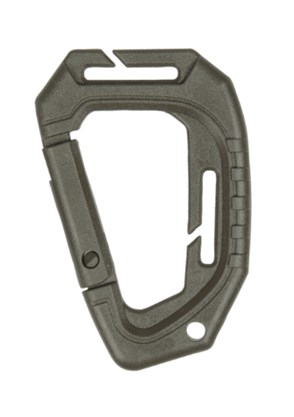 Mil-tec MOLLE taktikai műanyag karabiner, olíva színű 2db