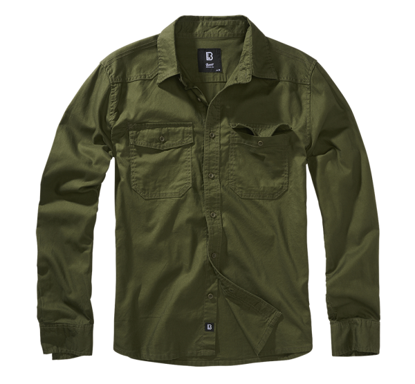 Brandit Flanellshirt ing, olivazöld