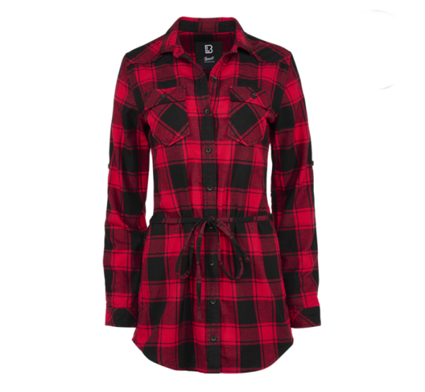 Brandit Lucy női hosszú ing, piros-fekete