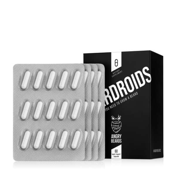 ANGRY BEARDS táplálékkiegészítő Beardroids - Vitaminok a szakállnövekedéshez 60 db