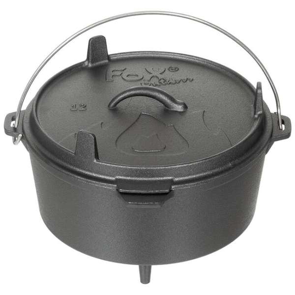 FoxOutdoor tűzálló öntöttvas edény, Dutch Oven, kb. 5,7 l
