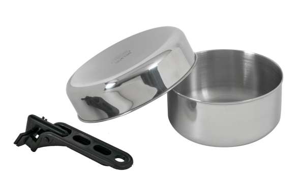 BasicNature Biwak Junior könnyű, rozsdamentes acélból készült főzőkészlet