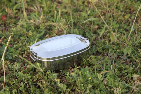 BasicNature Rozsdamentes acél uzsonnás doboz 0,45 l