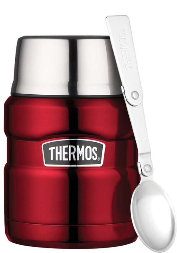 Thermos King Élelmiszer-tartály kanállal 0,47 l piros