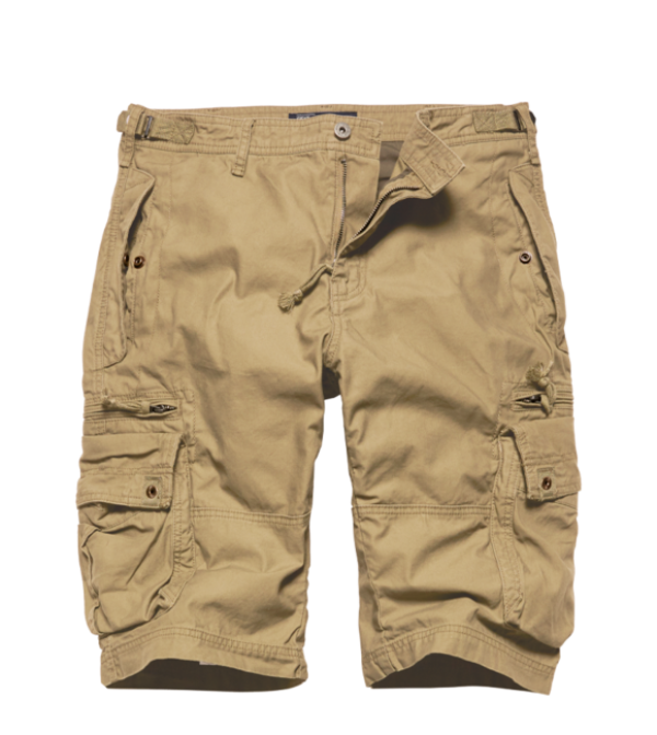 Vintage Industries Gandor rövid nadrág, sötét khaki színű