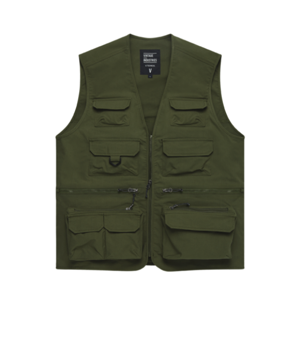 Vintage Industries Legend horgászmellény, zsálya