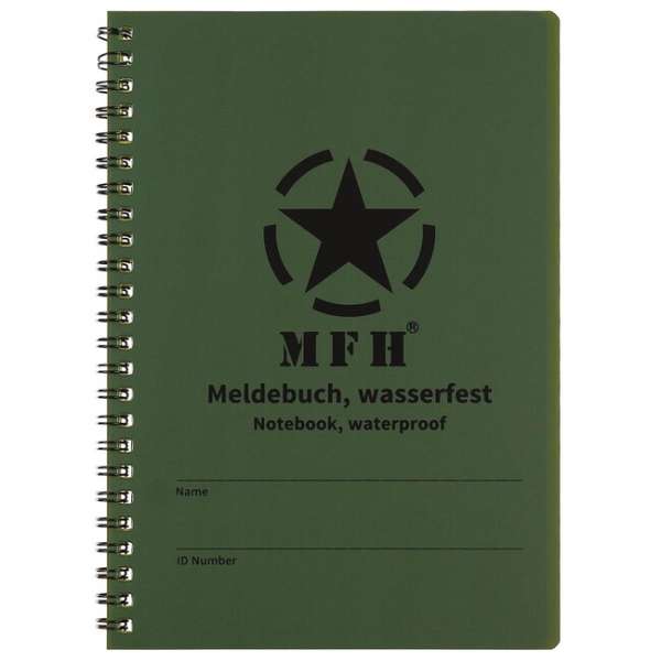 MFH Vízálló, spirálkötésű jegyzetfüzet, kb. 15 x 21 cm