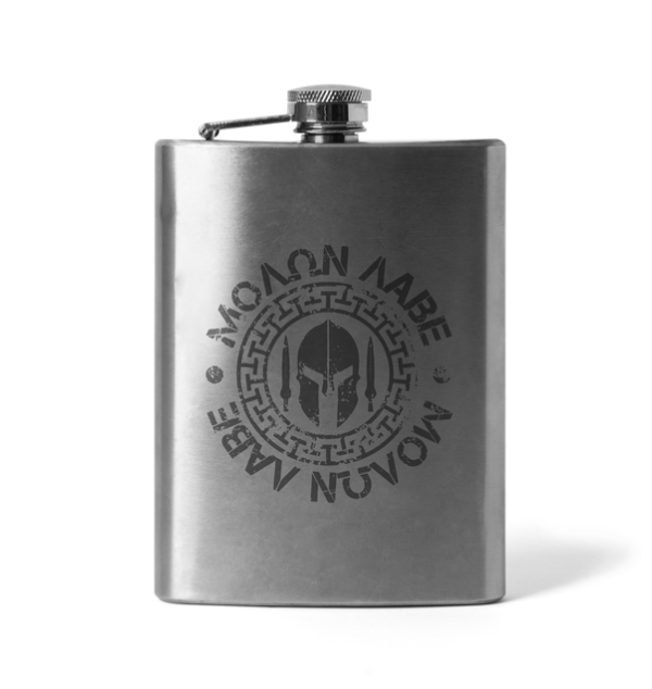 DRAGOWA gravírozott laposüveg Molon Labe 210 ml