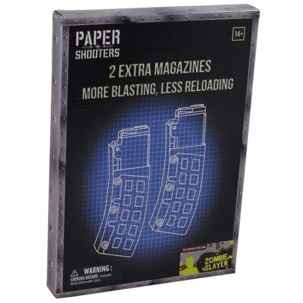 PAPER SHOOTERS Összecsukható pisztoly készlet papír lövész magazin Zombie, 2 csomag