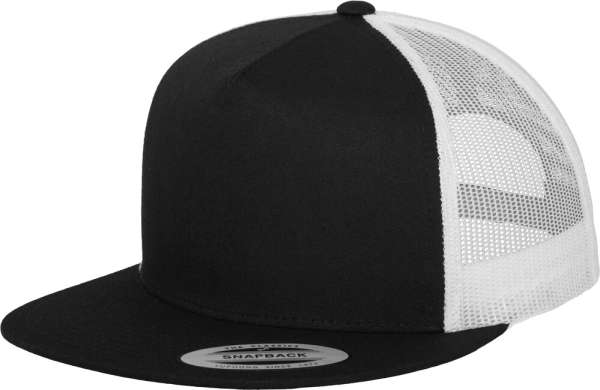 Brandit Classic Trucker 2-tone sapka egyenes karimával, fekete és fehér színben