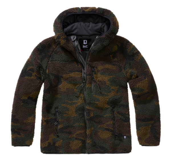Brandit női Teddyfleece dzseki kapucnival, woodland, Woodland