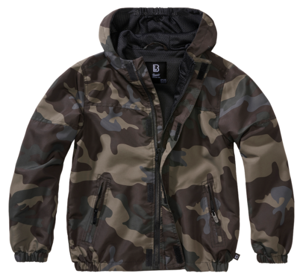 Brandit gyermek nyári Frontzip széldzseki, darkcamo, nyári Frontzip, sötétkamó