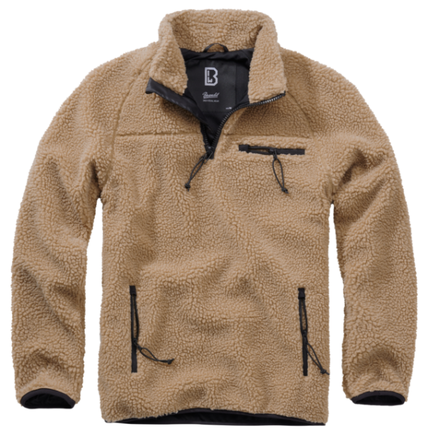 Brandit gyapjú kabát Teddyfleece Troyer, teve színű