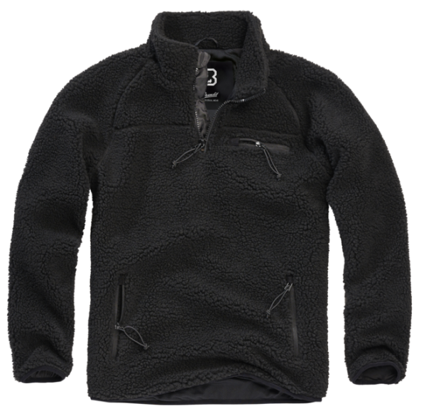 Brandit gyapjú kabát Teddyfleece Troyer, fekete