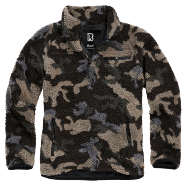 Brandit gyapjú kabát Teddyfleece Troyer, darkcamo