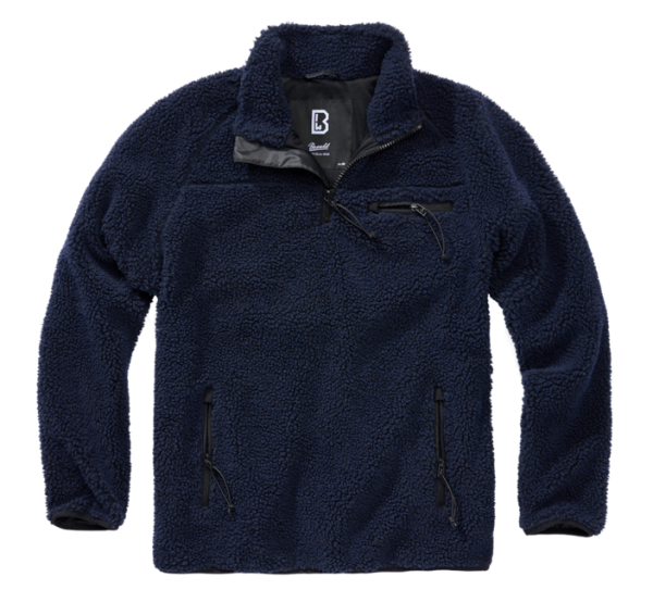 Brandit gyapjú kabát Teddyfleece Troyer, sötétkék