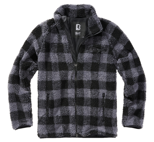 Brandit Teddyfleece polár kabát, fekete/szürke