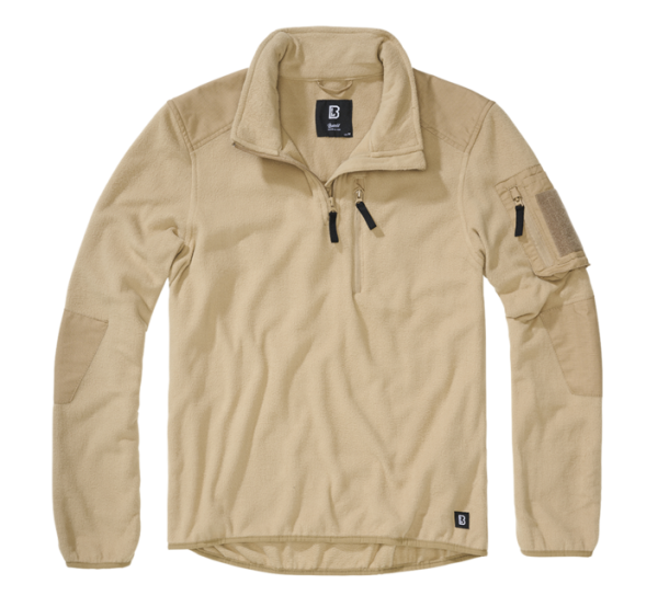 Brandit Ripstop fleece cipzáras kapucnis pulóver, teveszínű