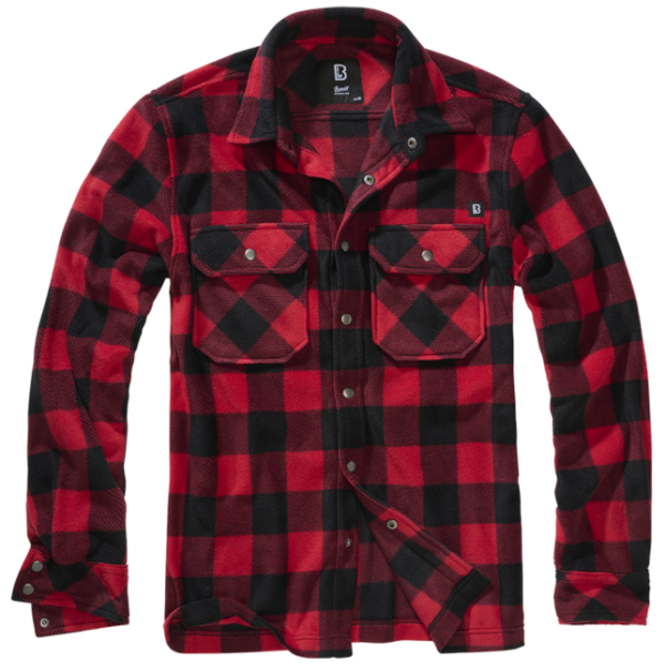 Brandit Jeff Fleece hosszú ujjú póló, piros/fekete