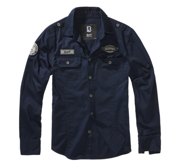 Brandit Luis Vintage hosszú ujjú ing, tengerészkék