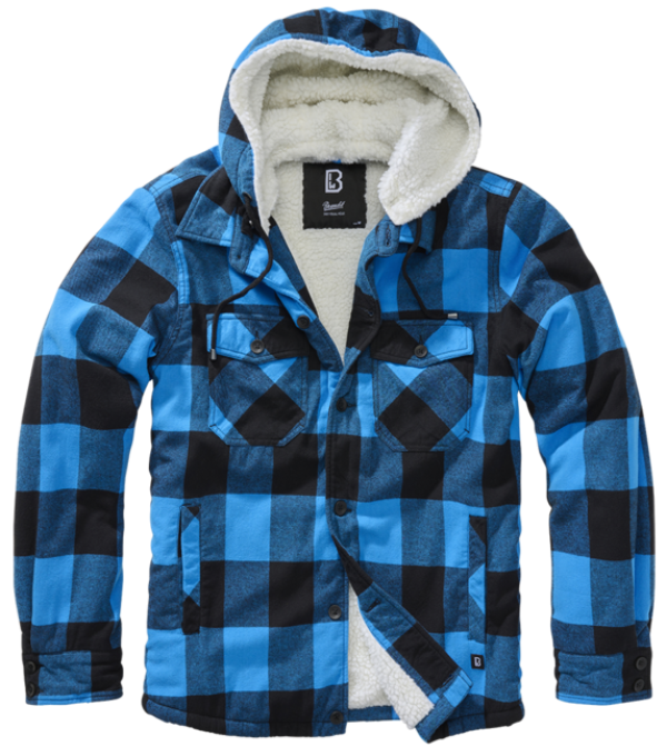 Brandit Lumber kabát kapucnival, fekete/kék