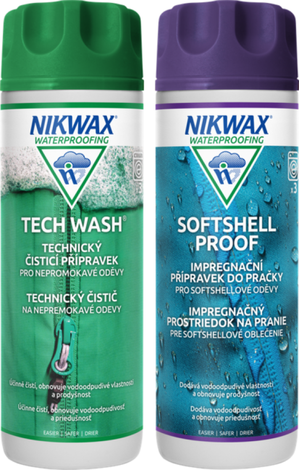 Nikwax 2 db készlet Twin Tech Wash / Softshell Proof Wash-In 300ml