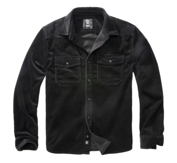 Brandit Corduroy Classic hosszú ujjú ing, fekete