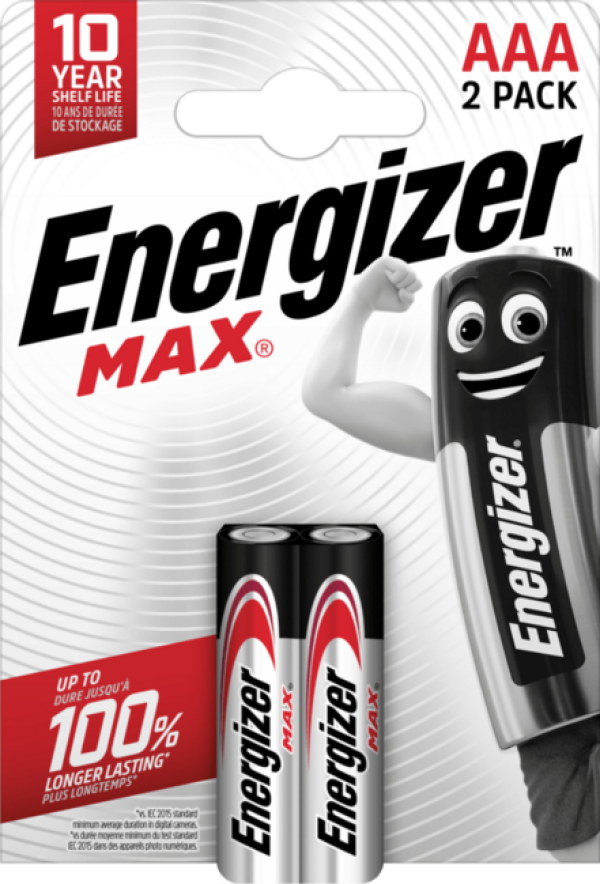 Energizer Max AAA alkáli elemek E303325300, 2 db