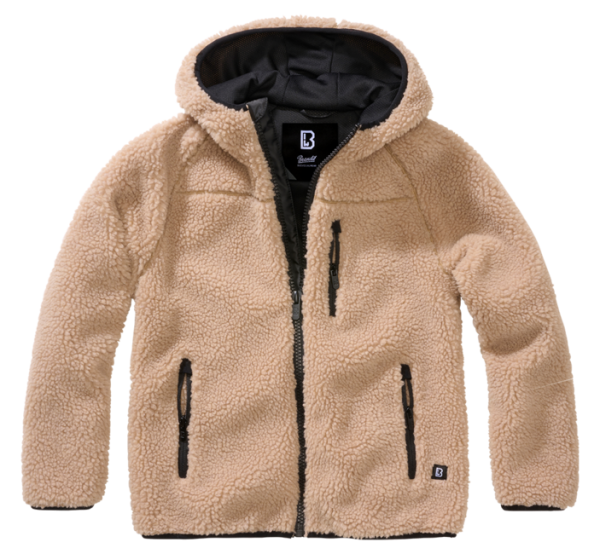 Brandit gyermek Teddyfleece kabát kapucnival, teve színű
